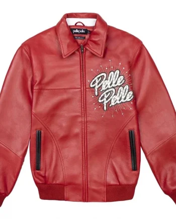 Soda Club Red Leather Varsity Jacket